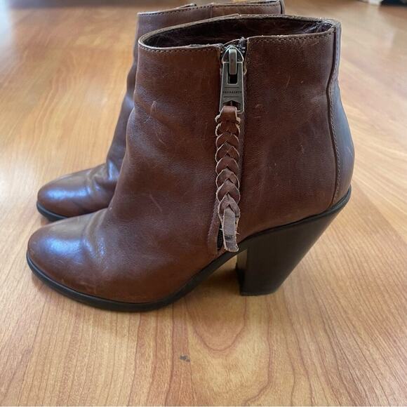 All Saints Western Paget Ankle Booties in Brown Leather Woman’s Size 37 or 6.5/7 - Picture 6 of 11